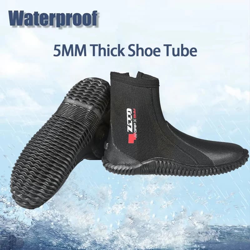 5mm Neoprene Diving Boots Men's Water Shoes Vulcanization Hot Pins Underwater Fishing Shoes Adult Diving Boots Fast Drying