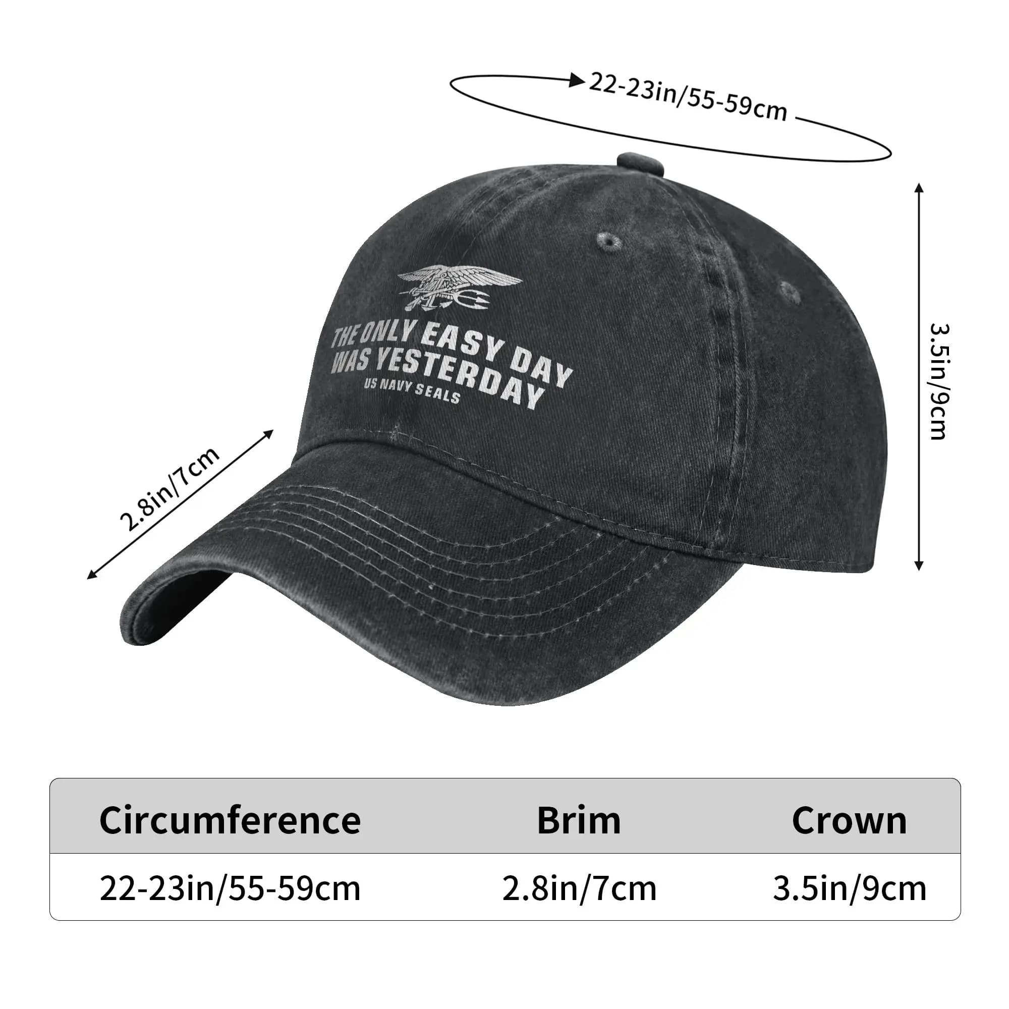Estate L'unico giorno facile era di ieri US Navy Seals Berretto da baseball Cappelli hip-hop lavati dal sole Cappellini da baseball da palestra all'aperto per adolescenti unisex