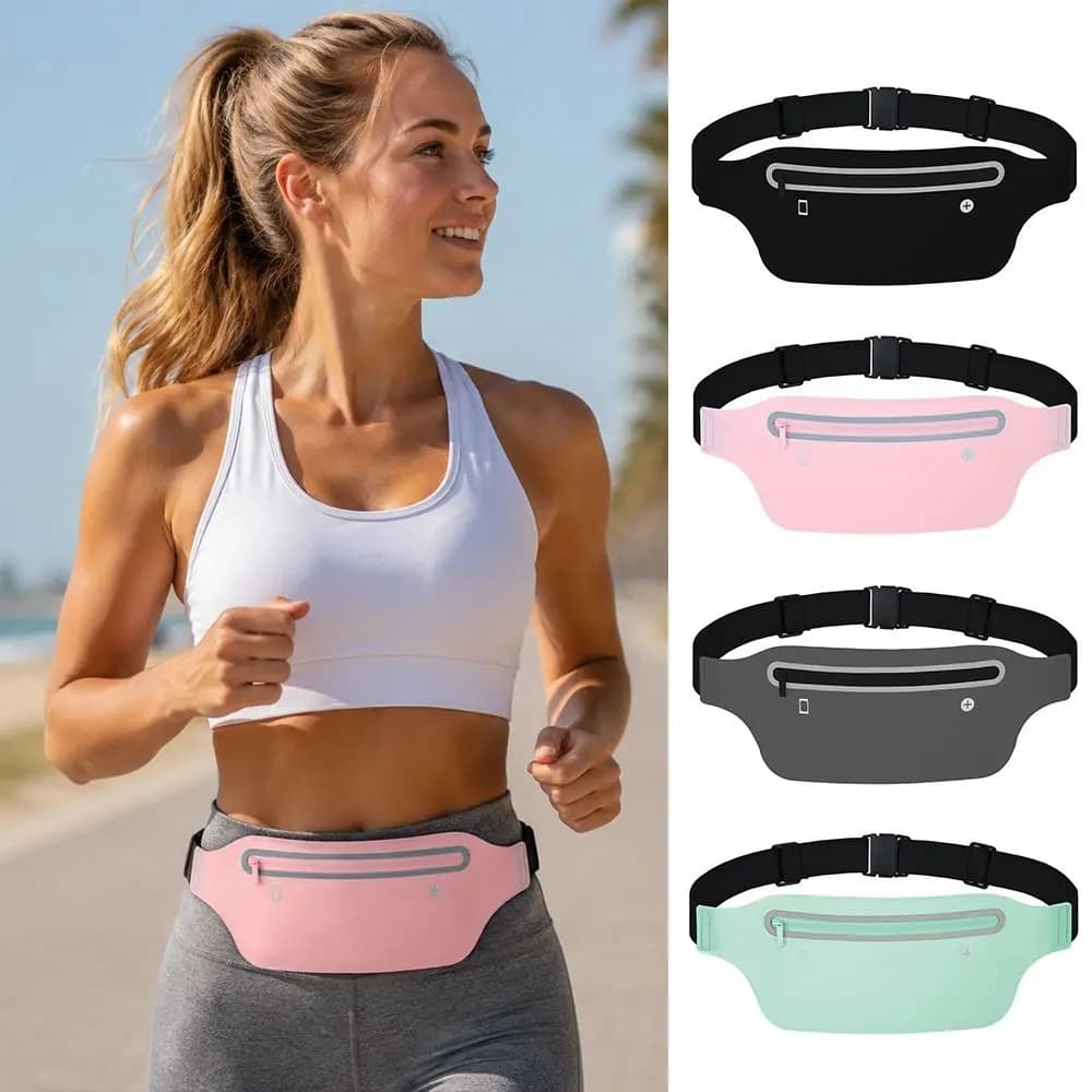 New Waterproof Running Belt Ultra Thin Adjustable Strap Sports Fanny Pack Invisible Lightweight Phone Pouch Women Men