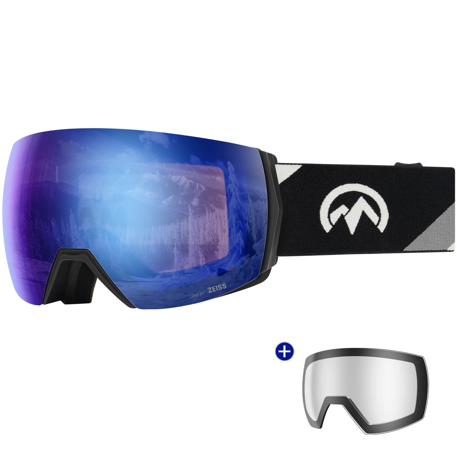 Occhiali da sci con lenti OutdoorMaster Ultra Zeiss OTG, occhiali da neve magnetici intercambiabili con 2 lenti, occhiali da snowboard