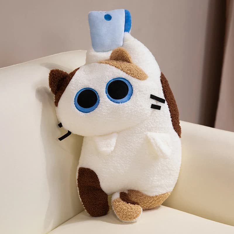 Cuscino a forma di gatto per adulti, decorazione per la casa, supporto lombare, morbido peluche per divano letto, sedia da ufficio