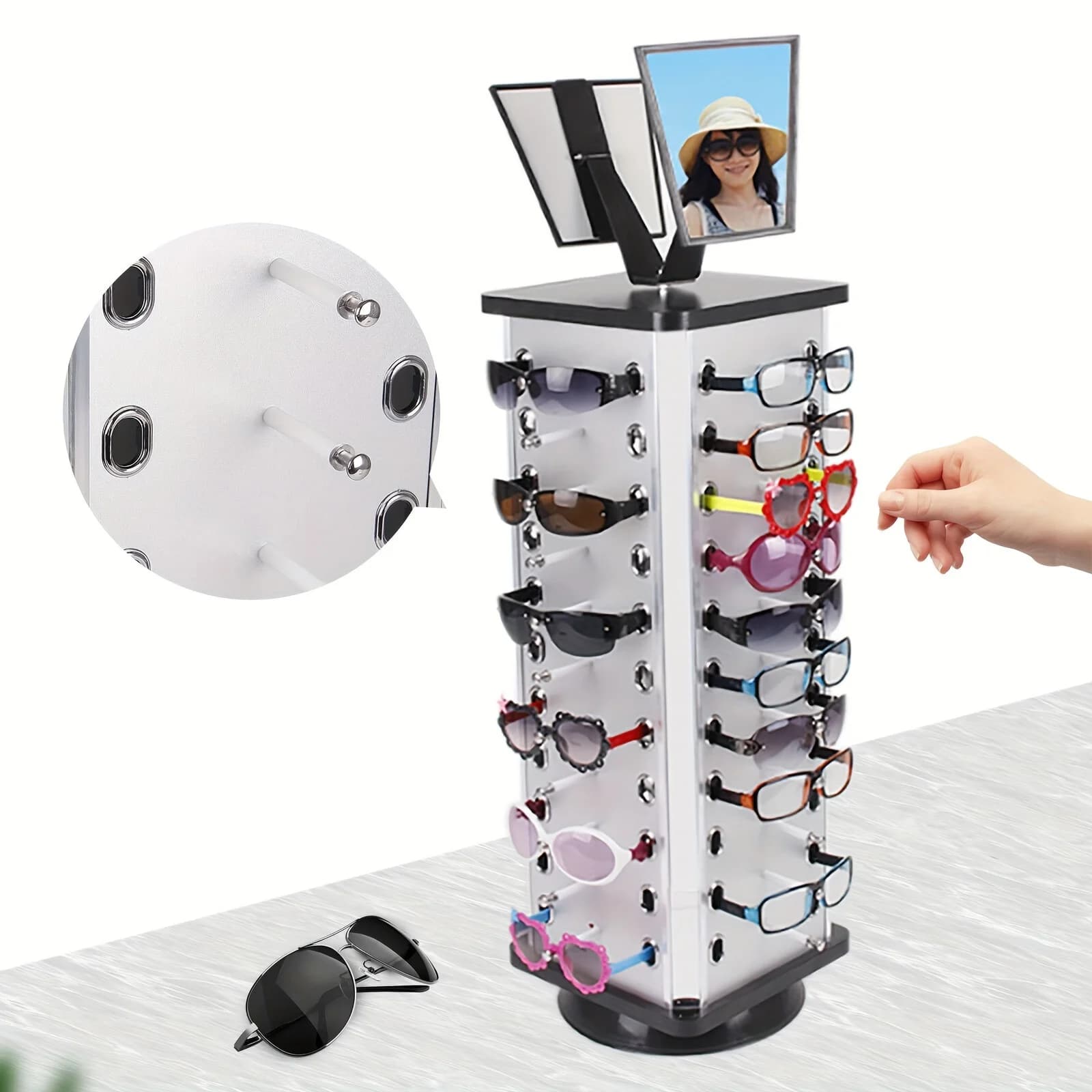 Espositore per occhiali da sole espositore per occhiali da sole espositore per occhiali da tavolo rotondo girevole a 360 gradi