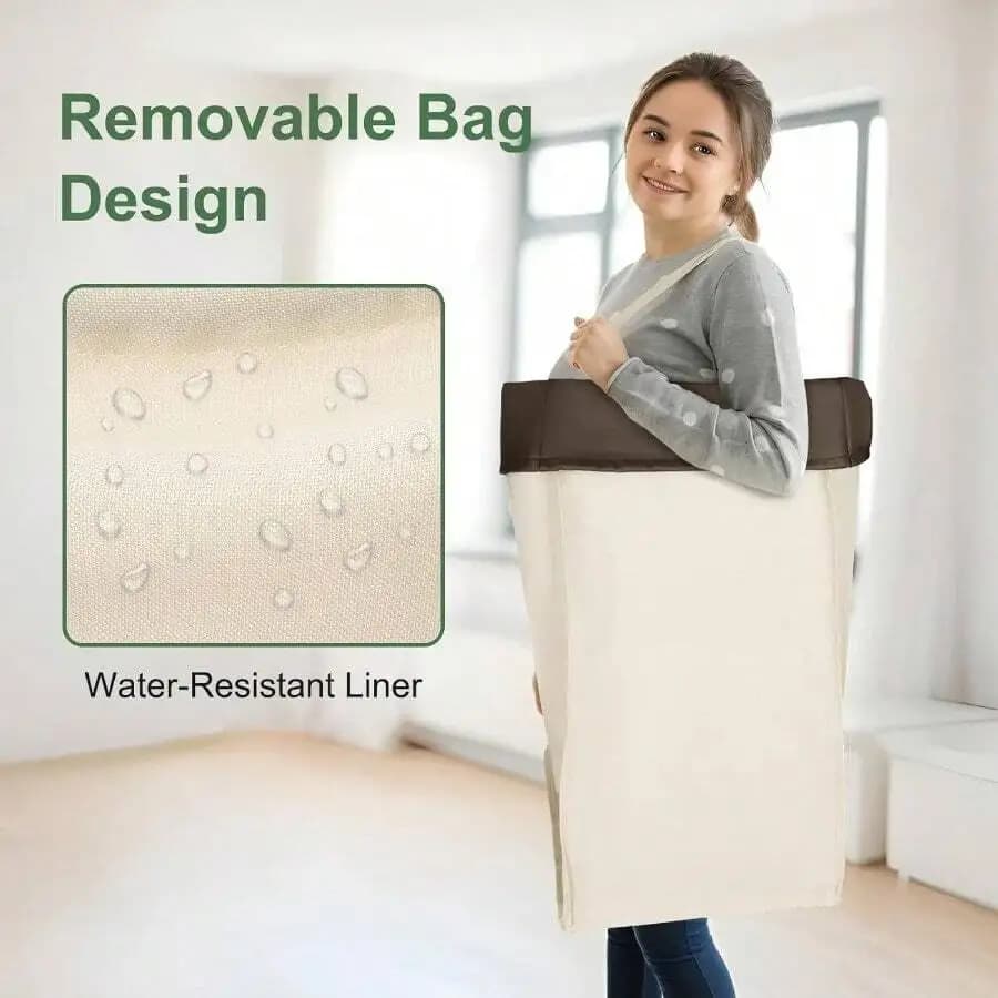 160L Laundry Basket With Wheels 2 Section Large Rolling Laundry Hamper Bag With Wheels Clothes Hamper Cart For Laundry Bedroom