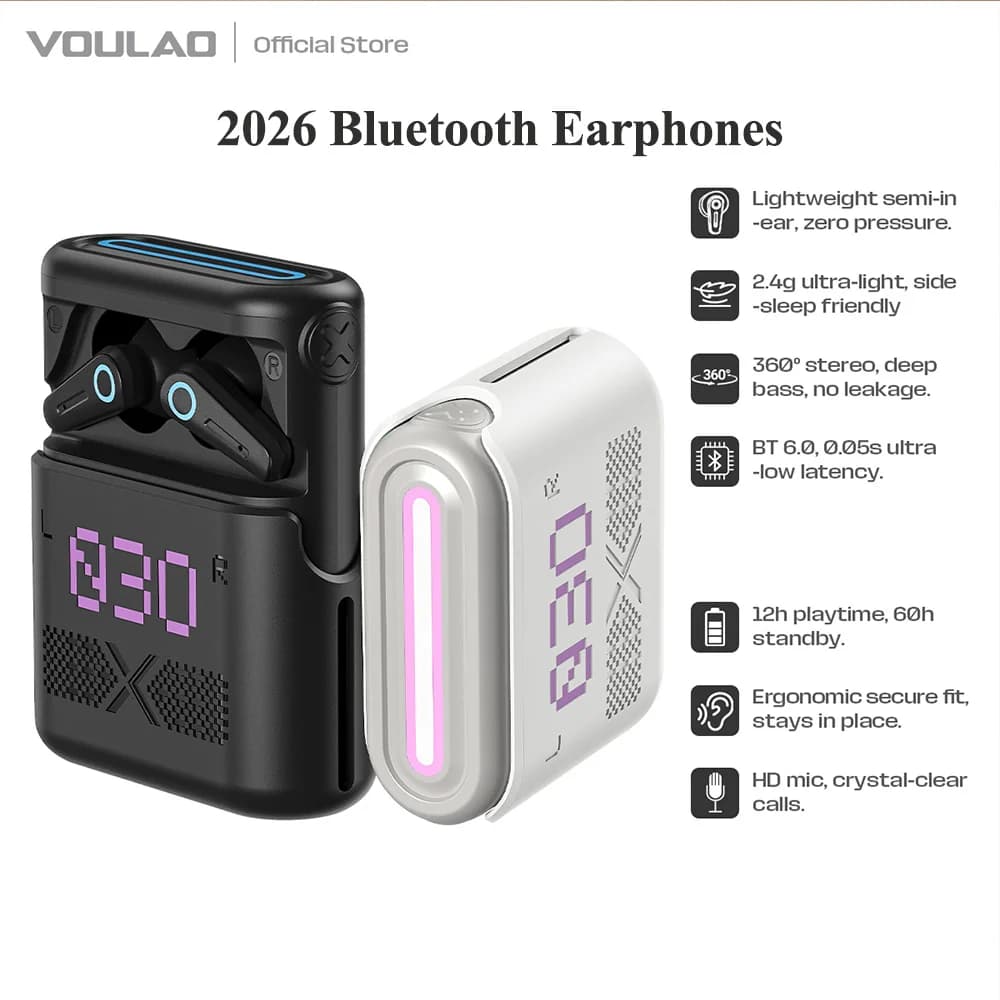VOULAO VL03 Bluetooth Gaming Earphones Low Latency 360 Sound Positioning IPX5 for FPS Esports Wireless Earbuds High Quality
