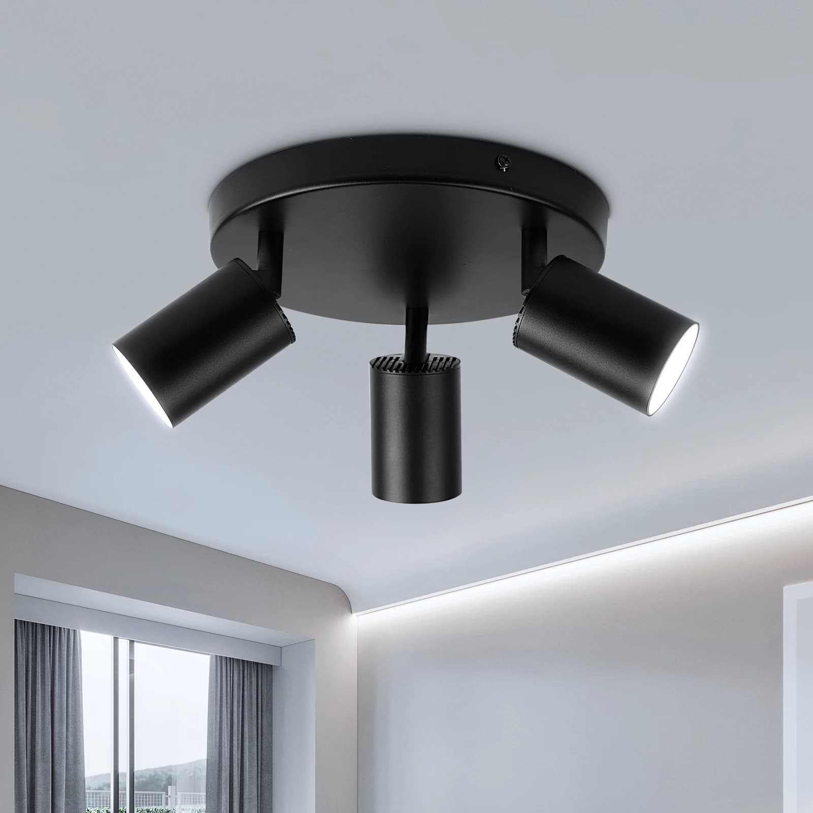 Faretto da soffitto GU10 Lampadario a LED Testa girevole Lampada da soffitto moderna per interni domestici per la decorazione della camera da letto del soggiorno