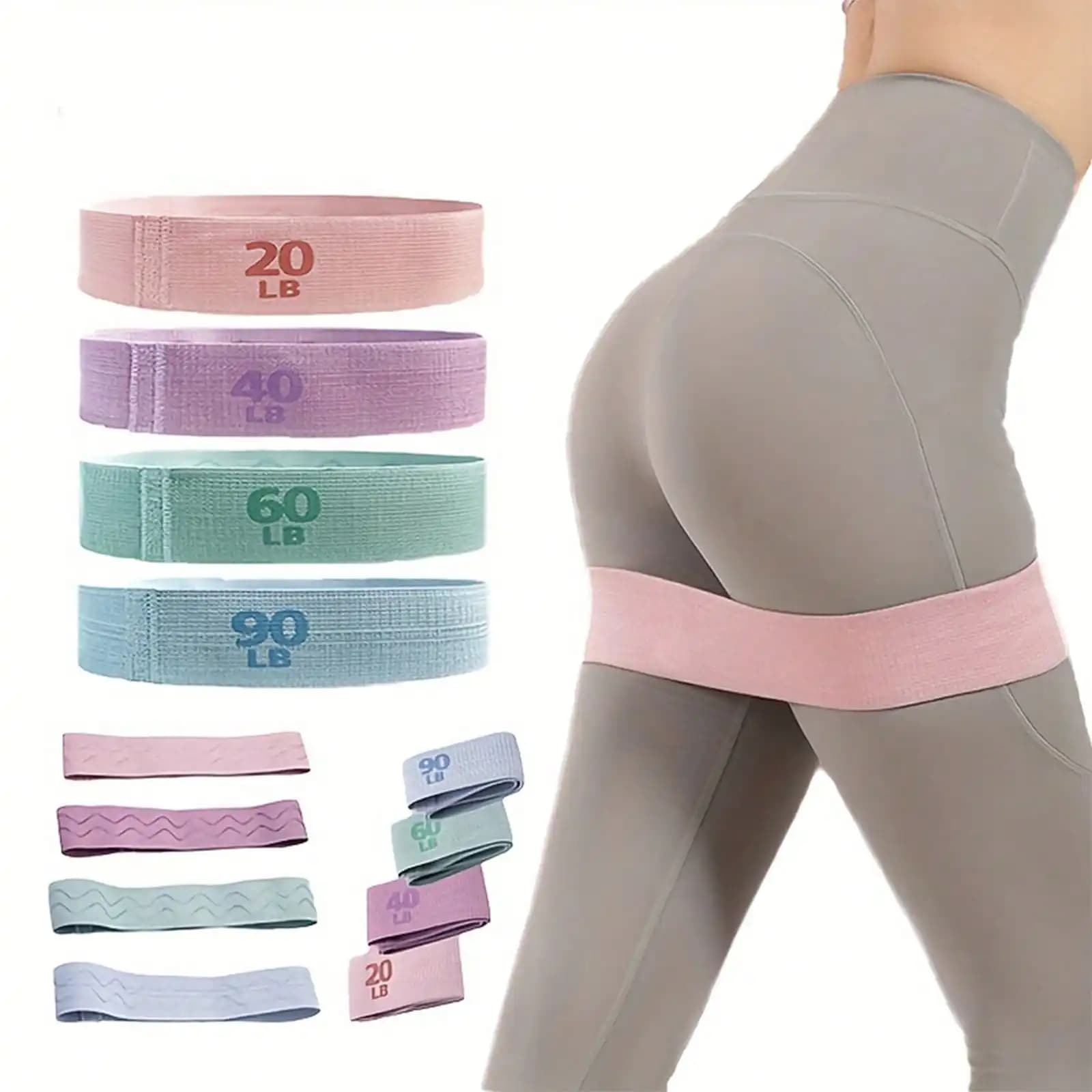 High Strength Resistance Bands - Multi-Level Elastic Fitness Bands, Suitable For Squats, Workouts And Various Sports - Portable And Space-Saving - 4 Resistance Levels, Customizable Training Intensity Based On Personal Needs. Applicable For Gym, Sports, Fi