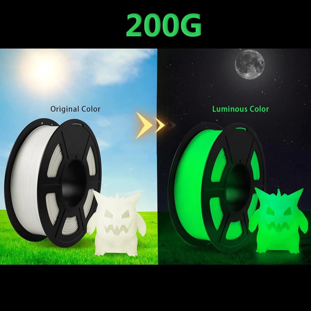 Bright Green PLA Thread for 3D Printer, 200G 1Kg, 1.75mm, 3D Printing Material and Sublimation, Green 0.2kg