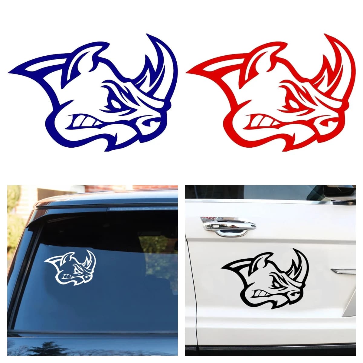 Angry Rhino Car Stickers Waterproof Sunscreen Vinyl Decals Decorative Accessories PVC