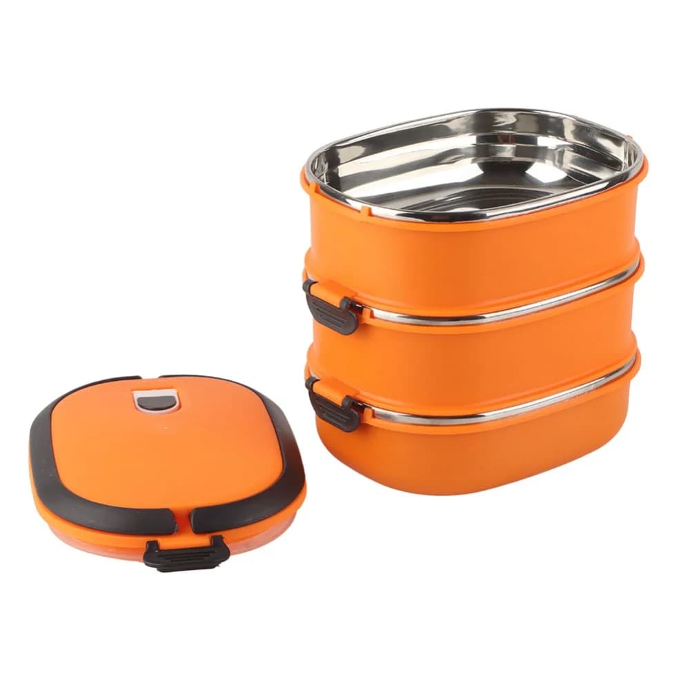Portable Stainless Steel Lunch Storage Container 3 Layers 2700ml Thermal Lunch Box Compartment Lunch Box For Travel