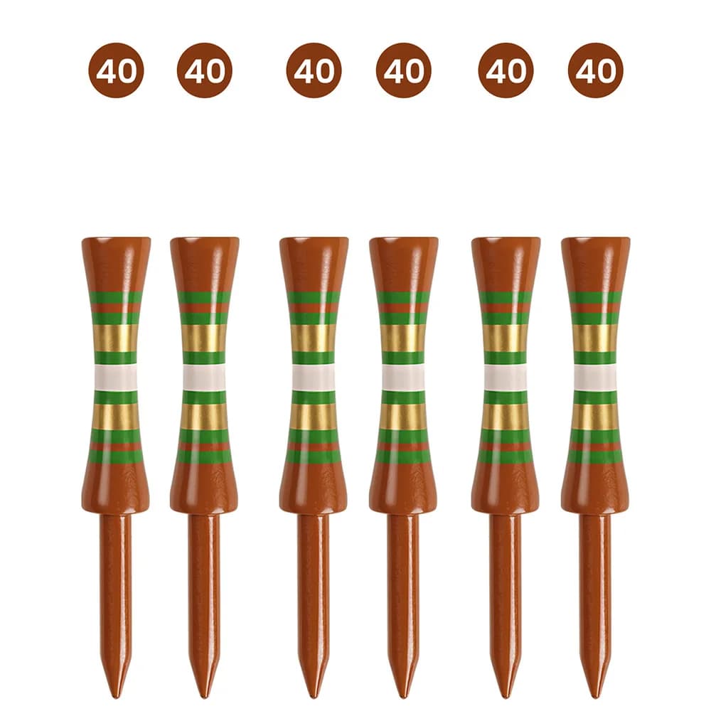 Wooden Golf Castle Tees Step Down Same Height Value 30/100 Count, 40mm 45mm 50mm Length Colorful for Practice