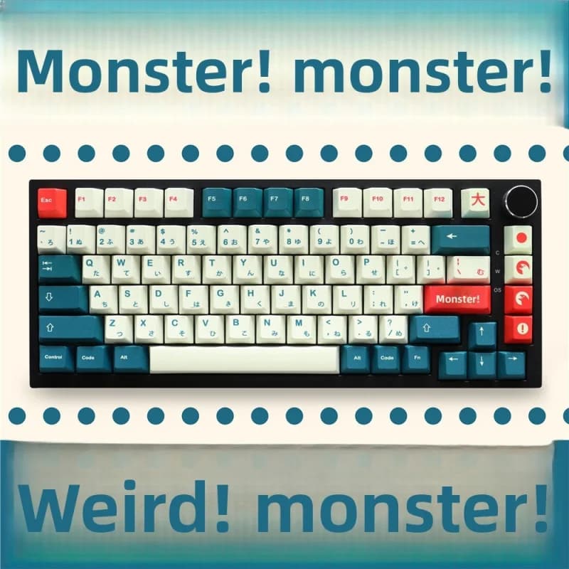 Set di mini tasti GMK KaijuMonster in inglese/giapponese, altezza originale di fabbrica, tastiera meccanica con stampa a sublimazione PBT