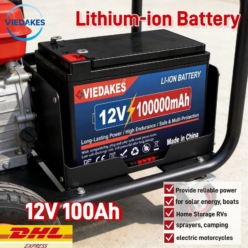 Batteria ricaricabile agli ioni di litio Lifepo4 da 100 Ah 12 V, celle di ricambio di grado A per campeggio solare per sedia a rotelle elettrica