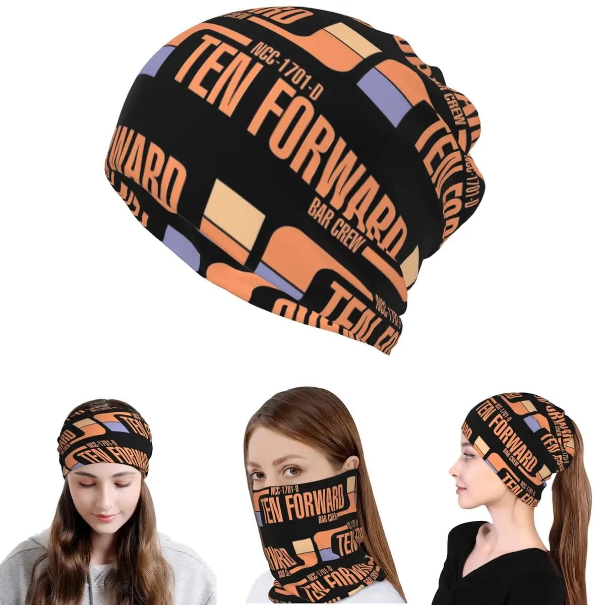 Ten Forward Bar Crew NCC 1701-D Bandana, scaldacollo, sciarpa, copricapo caldo, berretto per uomo, donna, adulto, lavabile