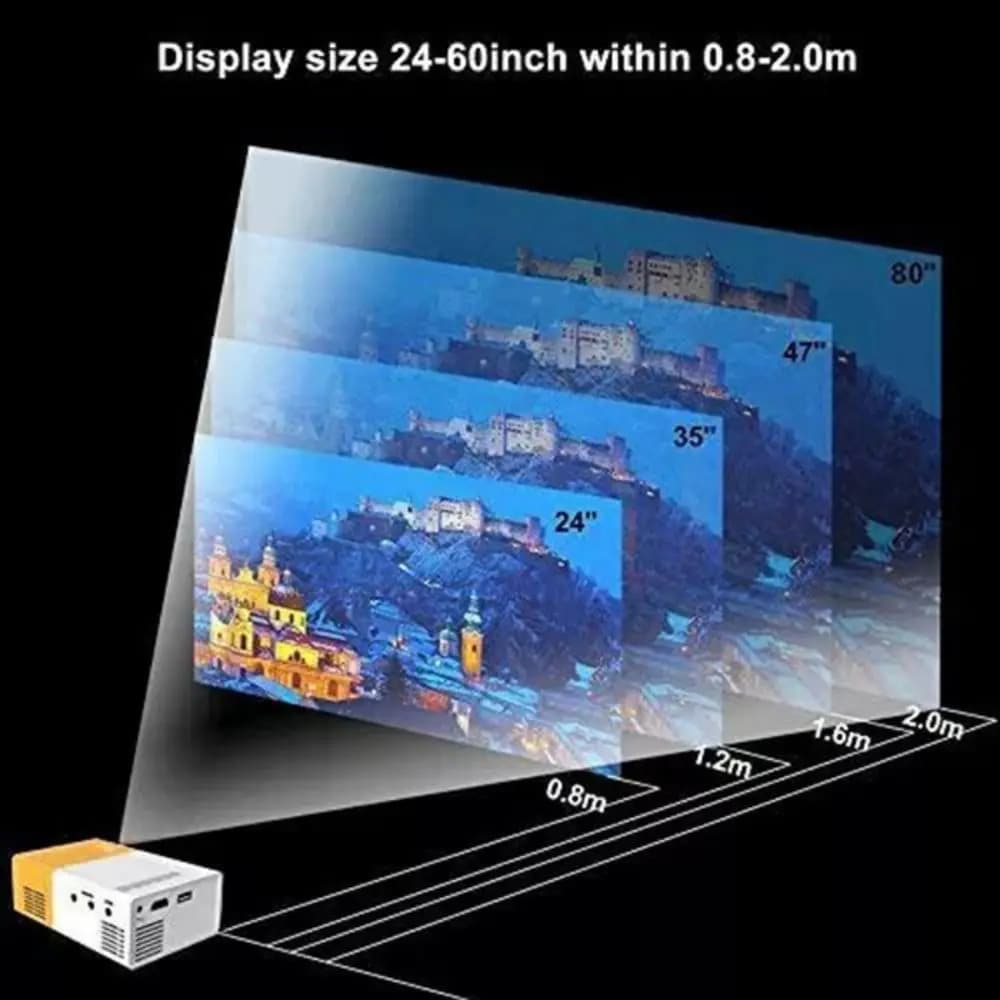 1080P Resolution Mini Projector Built-in Speaker LCD Technology Portable Projector Remote Control Halloween Gifts LED Projector