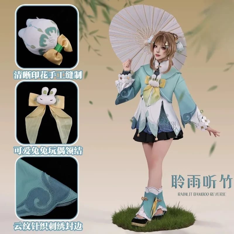 Genshin Impact Yaoyao Cosplay Costume Lantern Rite Uniform Halloween Carnival Party Christmas Play Role Clothing Set