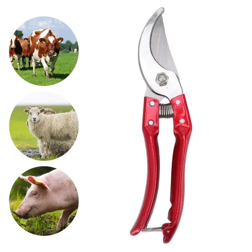 Stainless Steel Handle Hoof Trimmers Ergonomic Handle Anti-Slip Pattern Hoof Shears Lightweight Bright Color Hoof Scissors