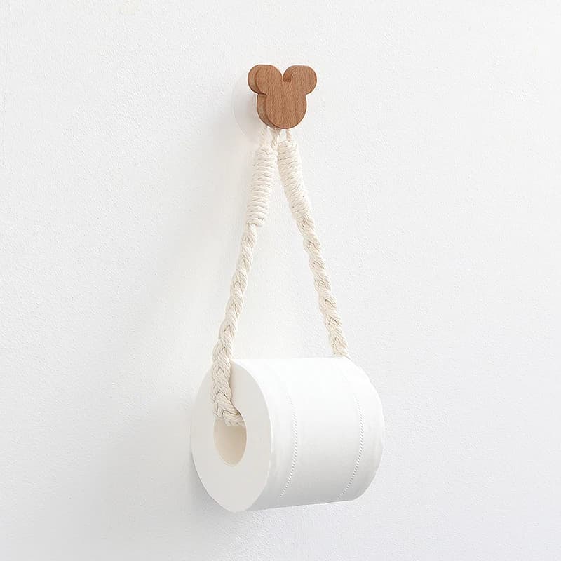 Dispenser di asciugamani di carta igienica a 2 colori portarotolo di carta in legno per porta carta a contatto per bagno portaoggetti per uso domestico