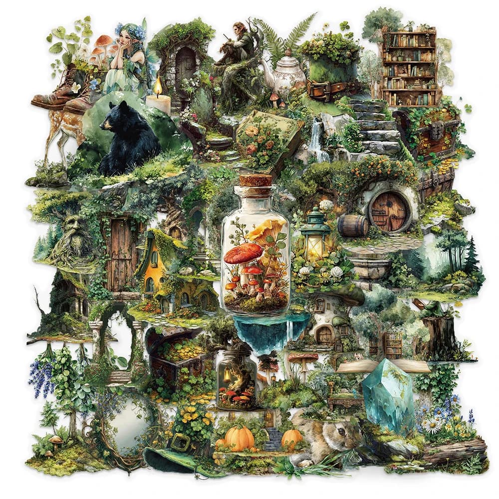 10/30/50pcs Simpatico Cartone Animato Foresta Verde Albero Pianta Estetica Adesivi Decalcomanie FAI DA TE Laptop Telefono Frigo Scrapbook Decorazione adesivo