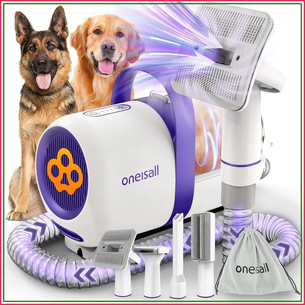 Pet Hair Vacuum Grooming Kit, 15000Pa Suction Low Noise, 1.5L Dust Cup for Home Cleaning