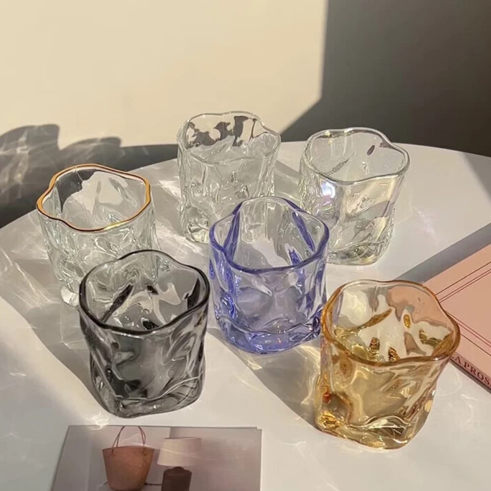 Twist Tea Cup Candela Barattolo Contenitore di vetro per la produzione di candele Candeliere irregolare lucido Decorazioni per ufficio Candele profumate fai da te Regali