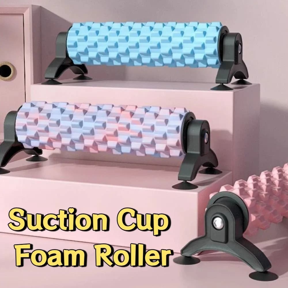 Non-Slip Suction Cup Foam Roller Stable with Stand EVA Yoga Column Multifunctional Easy To Use Muscle Massage Stick Home Gym