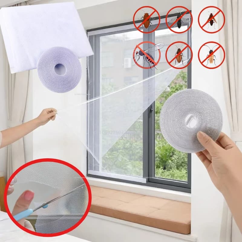 Mosquito net Wall decal for Windows, Invisible Network Breathable Anti-mosquito, Fai-da-Te Network Tent for Windows, Insect Protection