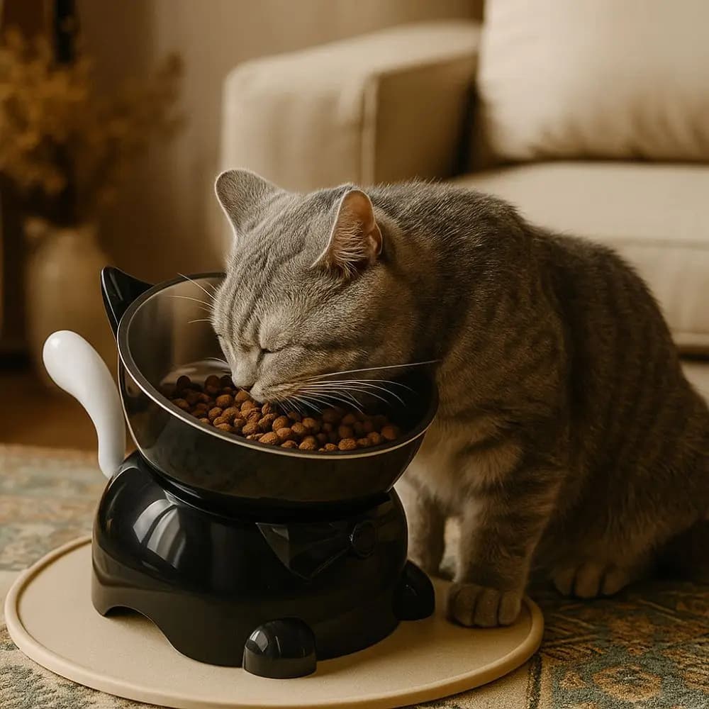 Ciotola rialzata di grande diametro per gatti, anti-rovesciamento, anti-ribaltamento, anti-perdita, anti-soffocamento, per animali domestici, cani e gatti