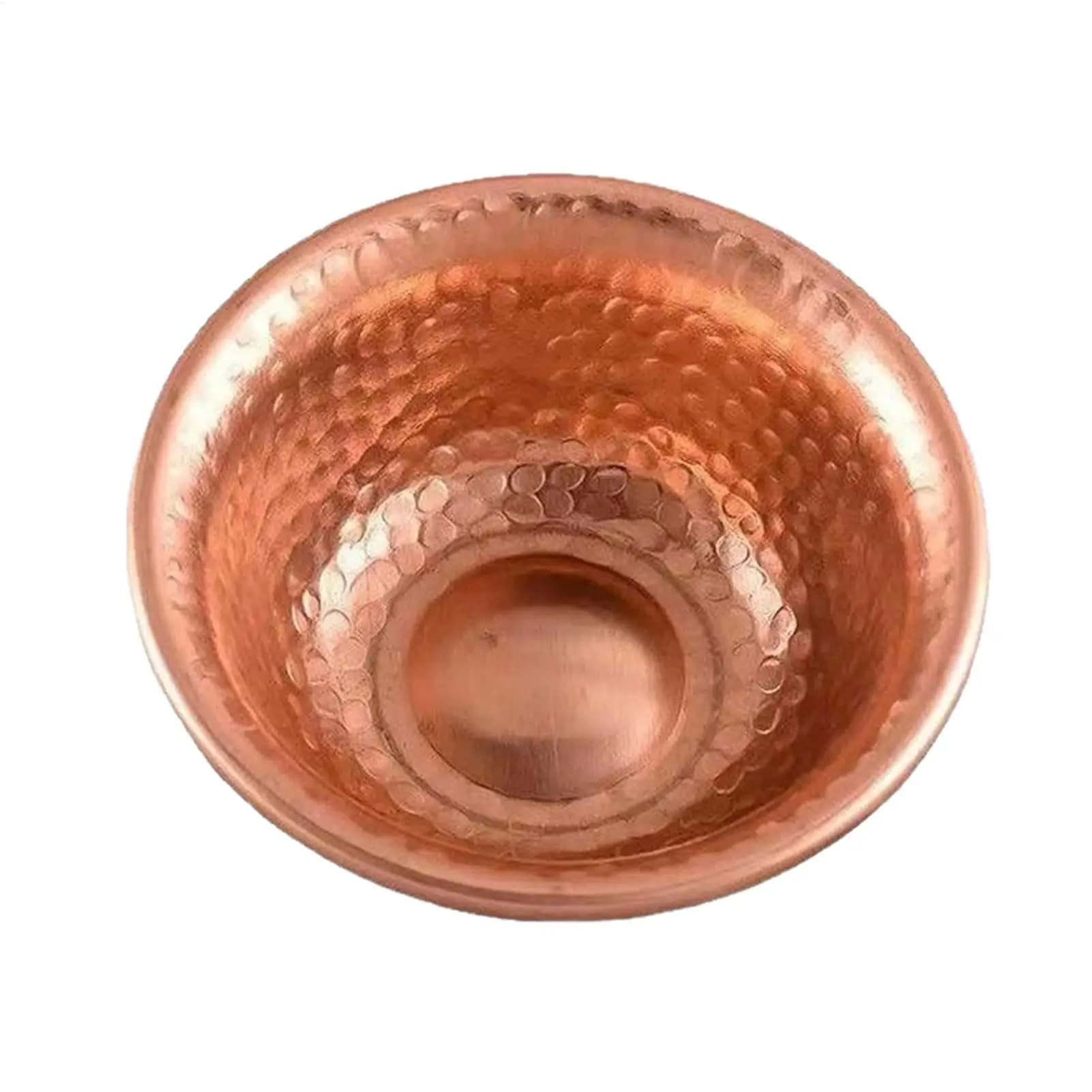Copper Water Bowl for Dogs Wide Textured No-Coating Face Rust-Proof Copper Dog Cat Pet Food Water Bowl for Home Kitchen Garden