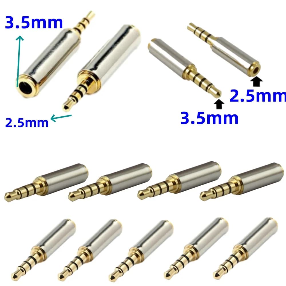 3.5 mm to 2.5 mm audio adapter 2.5 mm Male to 3.5 mm Female speaker cable connector Aux Headphones Microphone Jack 3.5