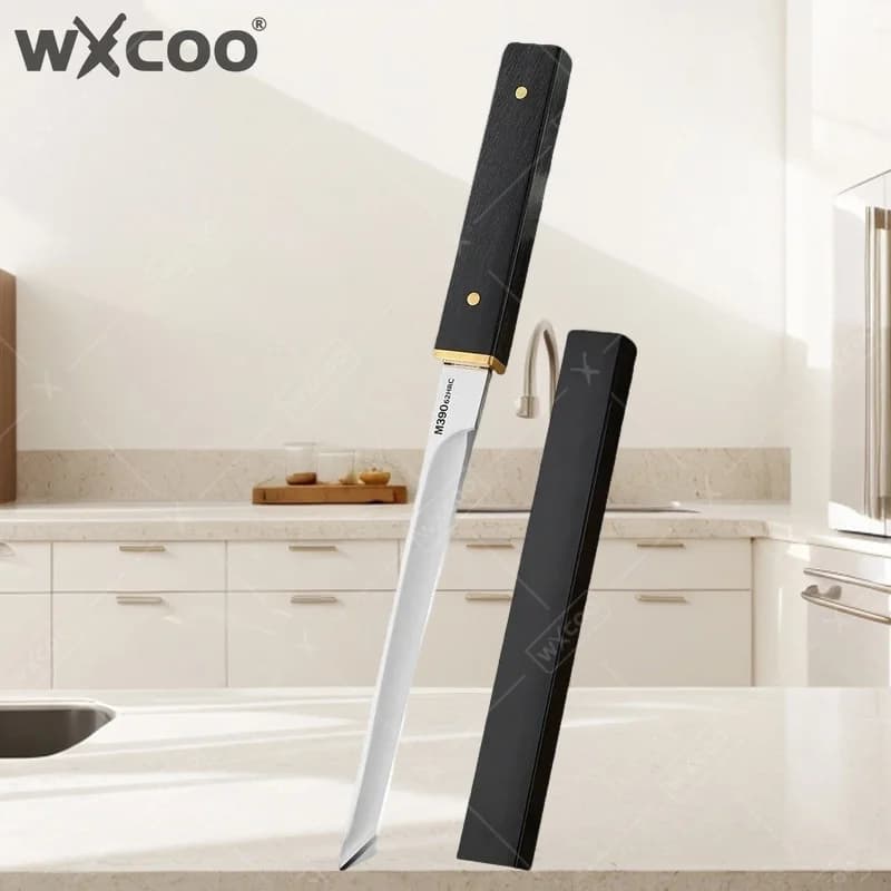 Coltello da Cucina WXCOO in Acciaio Inossidabile ad Alta Durezza, Manico in Legno per Tagliare Carne e Pelare Frutta