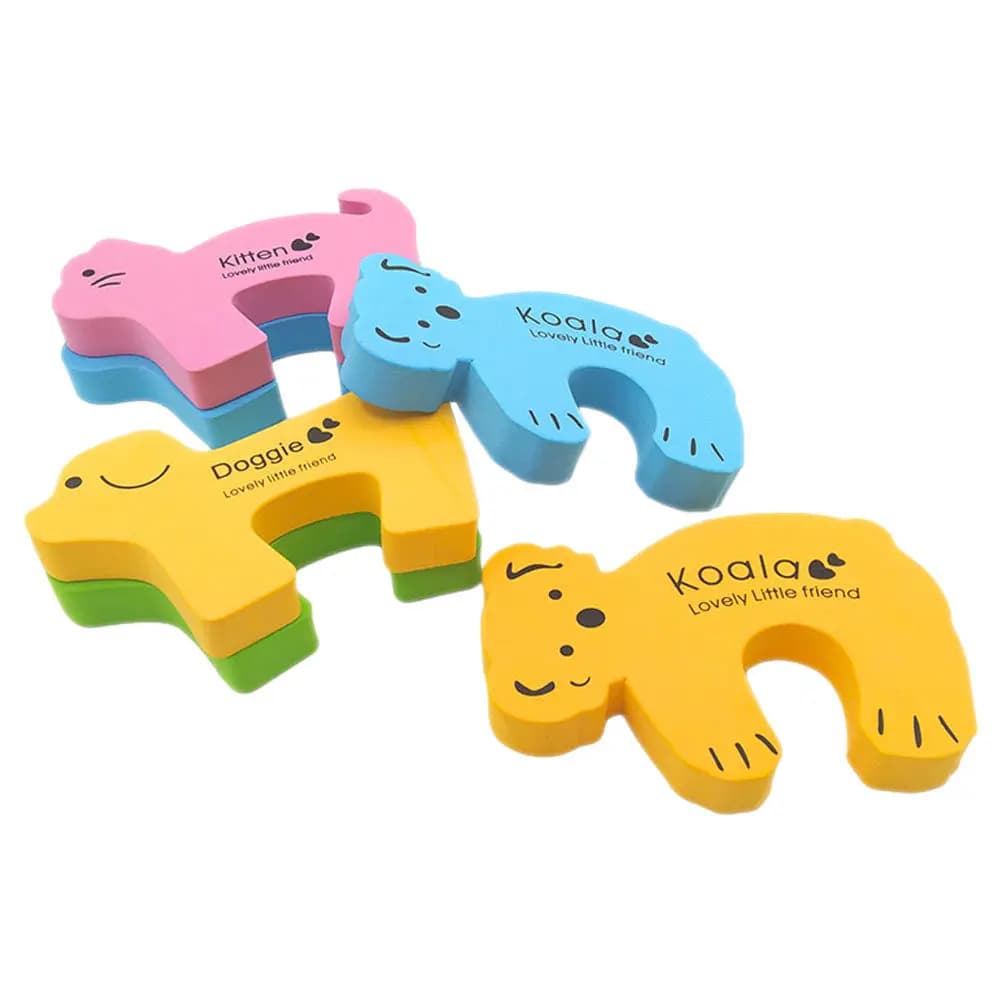 6Pcs Baby Proofing Door Stopper Cartoon Finger Pinch Guards Child Safety Door Slam Stopper Nbr Protection