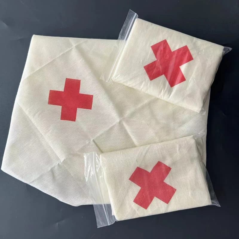 Benda Triangolare in Cotone per Fratture, Accessorio per Kit di Pronto Soccorso, Garza per Emergenze e Addestramento Croce Rossa