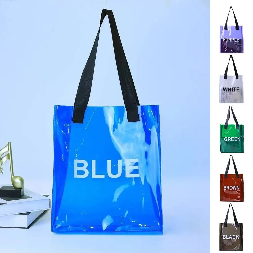 Cartoon PVC Jelly Bag Large Capacity Handheld Handbags Thickened Transparent Storage Bag Women's