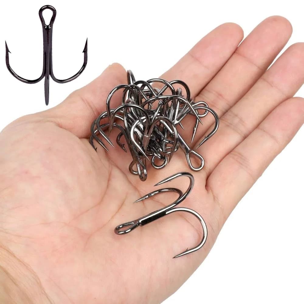 10 pezzi 2 # 4 # 6 # 8 # 10 # Esche da pesca con triplo rovesciato Ami da jig Manovella a tre teste Gancio per esca morbida Accessori per attrezzi per attrezzatura da pesca