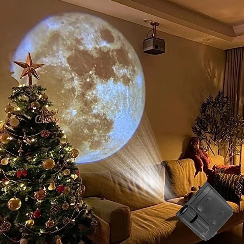 Aurora Moon Galaxy Projection Lamp Creative Background Atmosphere Night Light Earth Projector Photography Lamp Birthday Gift-New