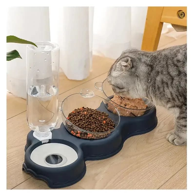 Ciotola per gatti per animali domestici Alimentatore automatico Ciotola per cibo per gatti per cani Contenitore per bere Supporto rialzato Ciotola per piatti Alimentatore per animali domestici Forniture per animali domestici