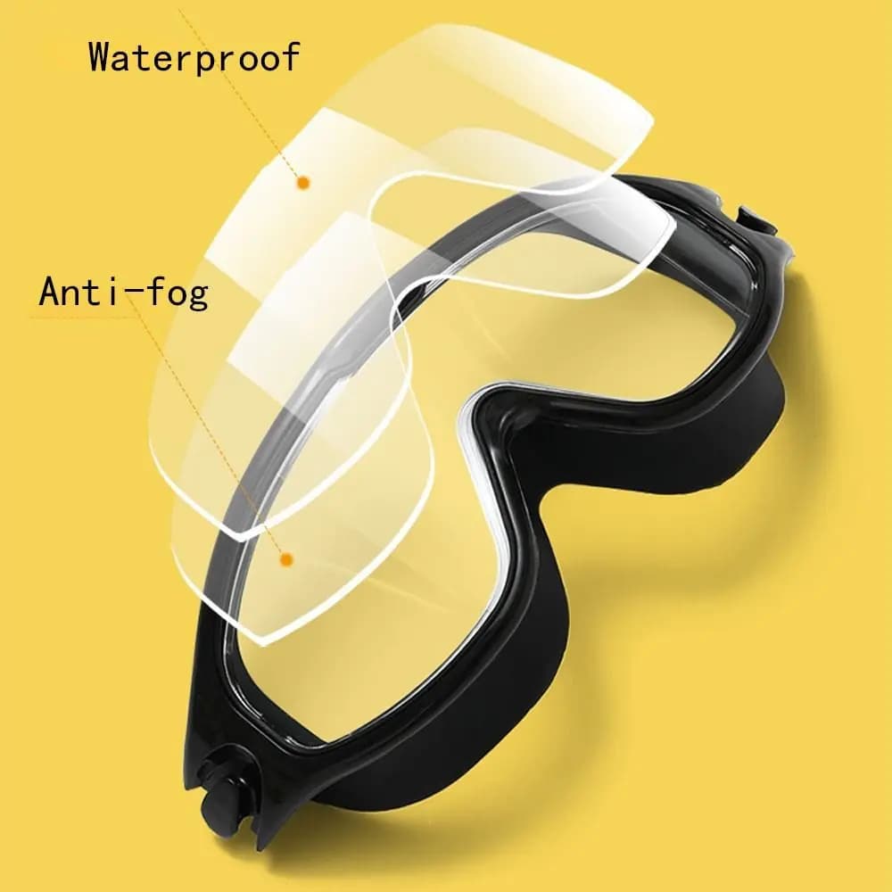 Fashion Adjustable Wide Vision Big Frame Silicone Flat Light Diving Eyewear Swim Eyewear Swimming Goggles Swimming Glasses