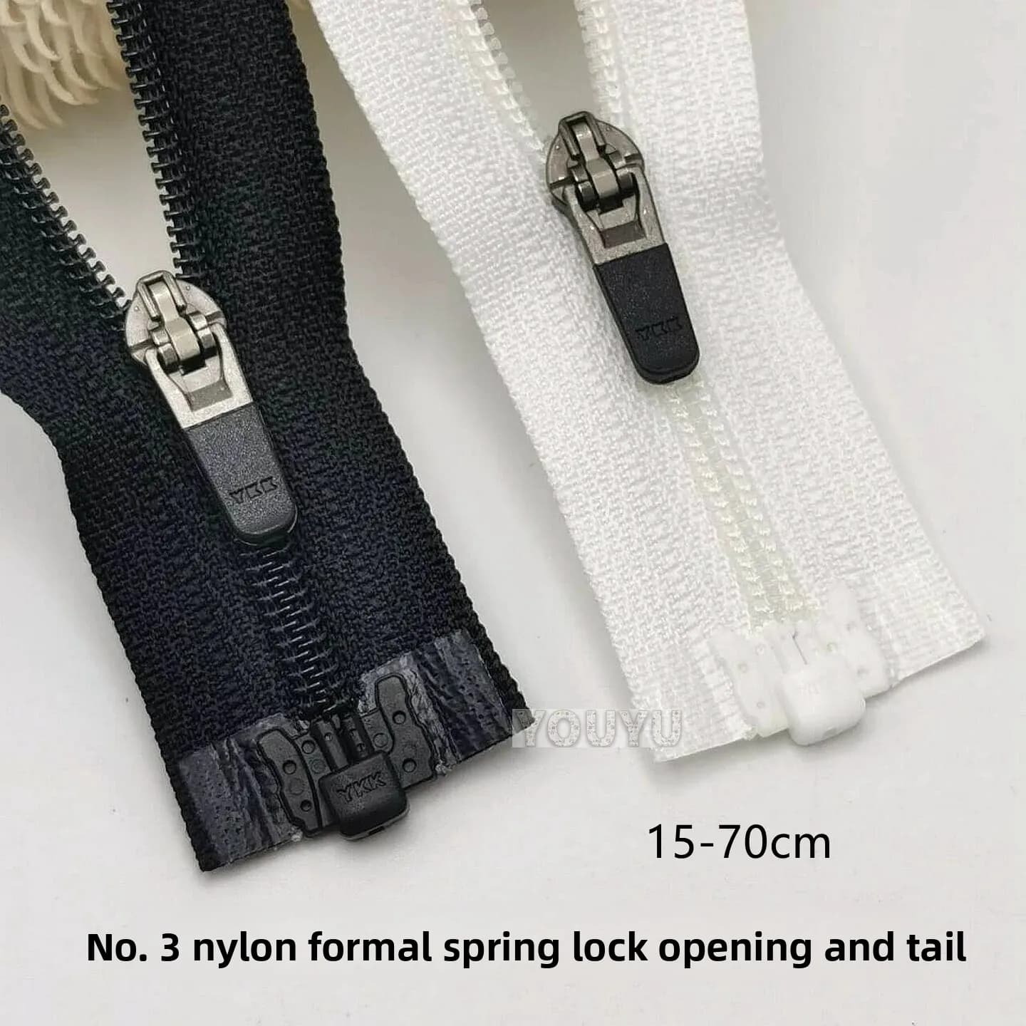 YKK3 Abito in nylon Chiusura a molla Coda aperta Coda chiusa Cerniera Dente fine Intimo sportivo Protezione solare Giacca Cerniera