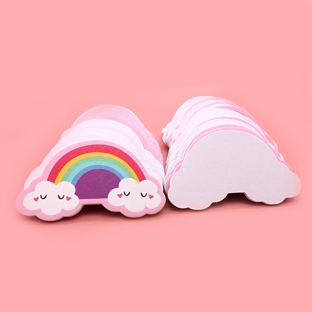 10/20 Pz/lotto Cartone Arcobaleno Nuvole Lima per Unghie Prodotto Bella Stampa Stile Smalto Unghie Strumento Per Professionale/Personale/Bambini