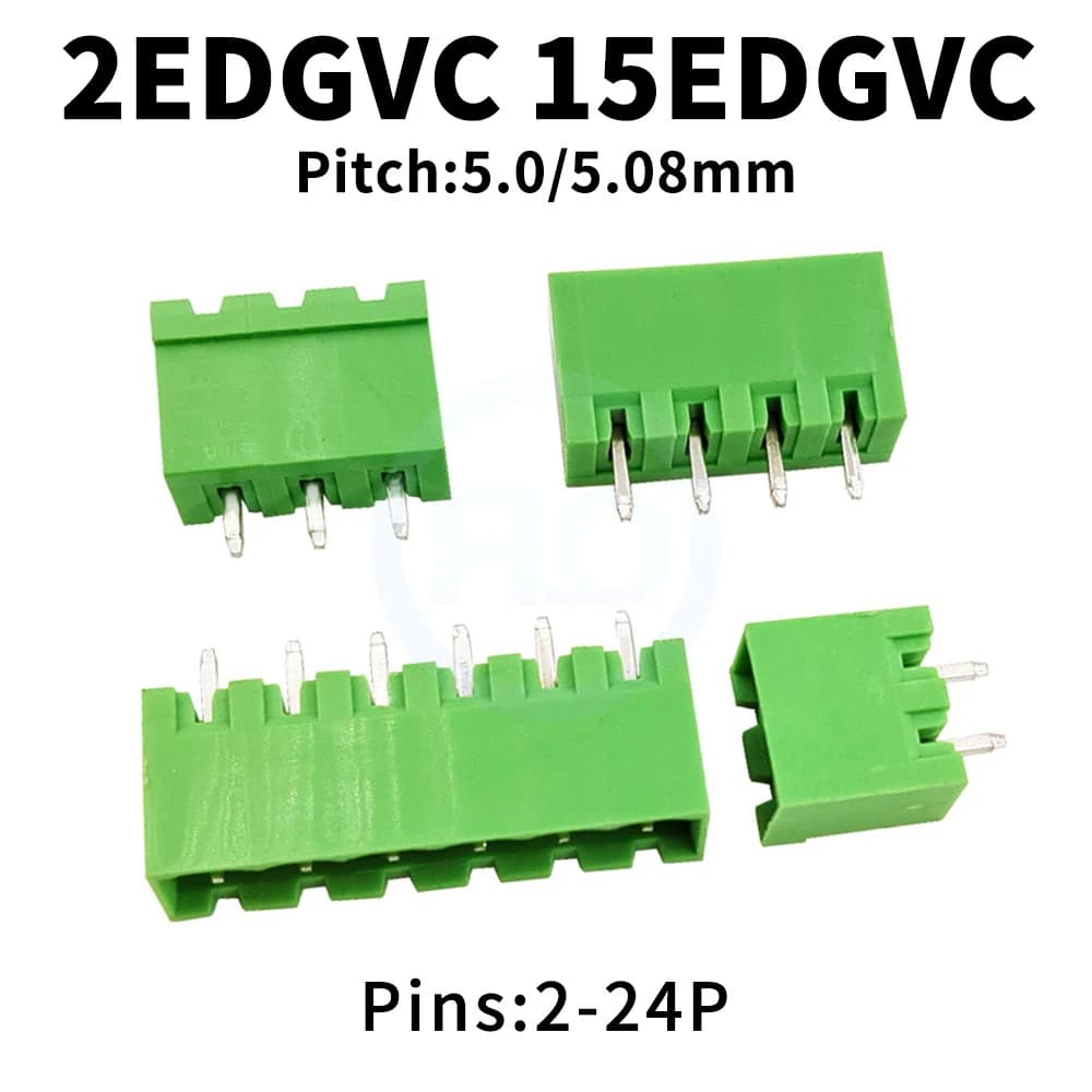 (10 pezzi) KF 2EDGVC 5.08mm 5.0mm Morsettiera PCB Guarnizione 2EDG Intestazione diritta Intestazione chiusa JM 15EDGVC 5.08 / 5.0