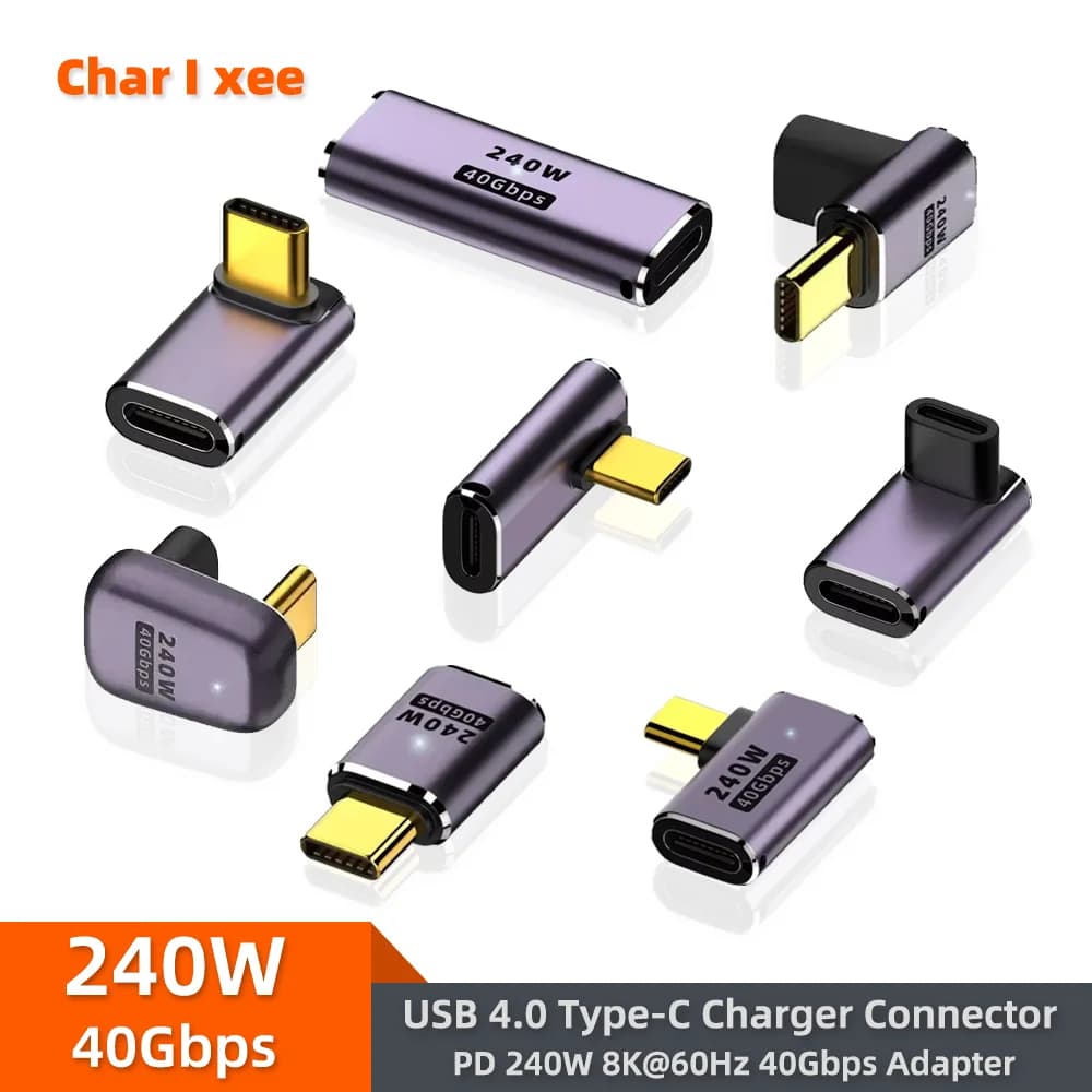 Adattatore OTG PD240W USB4.0 40Gbps Thunderbolt3 8K@60Hz da USB C a Type C 48V@5A Convertitore di Ricarica Rapida e Trasferimento Dati per PC e Tablet