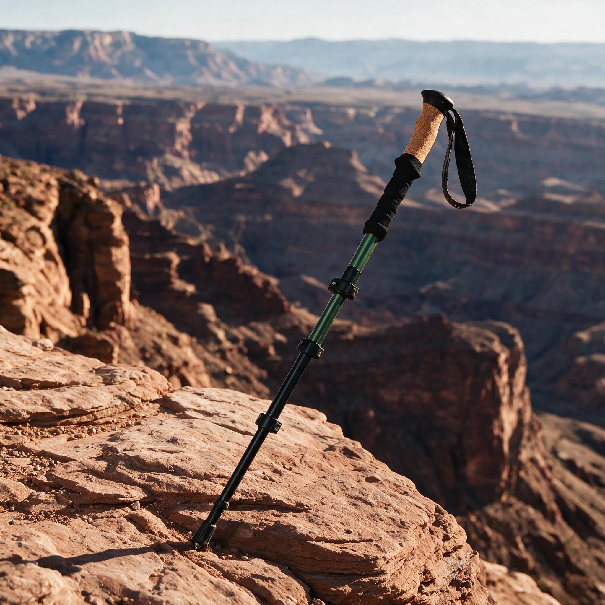 Foldable Trekking Poles Hiking Sticks Cork Grip Aluminum Alloy Tungsten Steel Tip Adjustable Walking Poles for Camping Travel