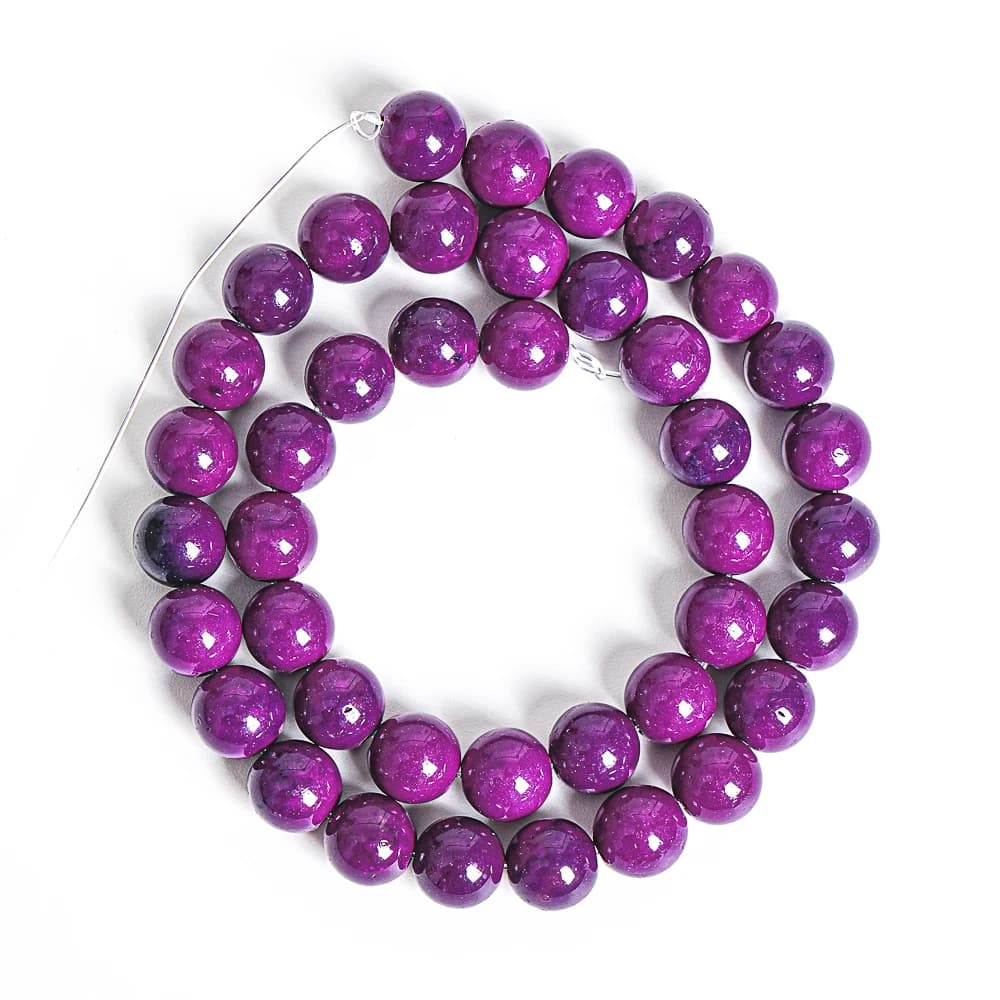 4/6/8/10/12mm Viola Pioggia Fiore di Giada Perline di Pietra Rotonda Branelli Allentati per la Produzione di Gioielli FAI DA TE collana braccialetto orecchino Accessorise