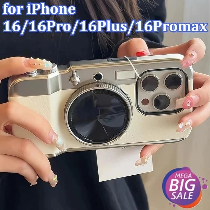 Custodia Protettiva All-in-one per iPhone 16/16Pro/16Plus/16Promax con Specchio e Chiusura Magnetica