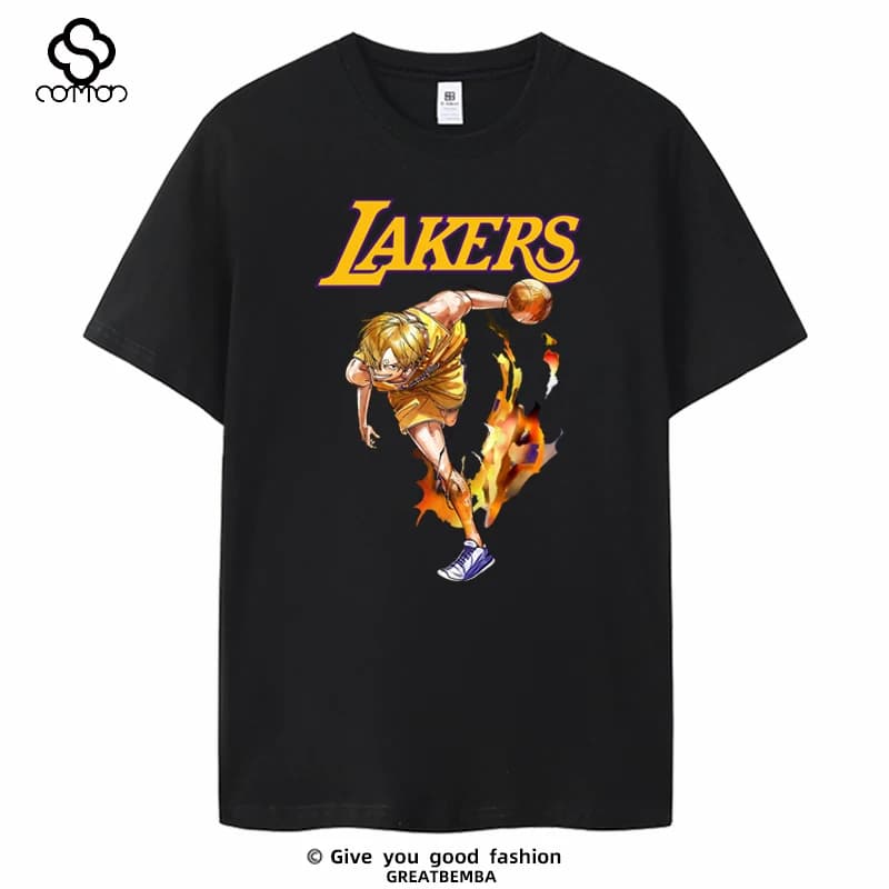 ONE PIECE Joint Lakers Estate Manica corta 2025 Lakers Casa T-shirt Basket Rufy Sanji Solon Choppa Abbigliamento Top