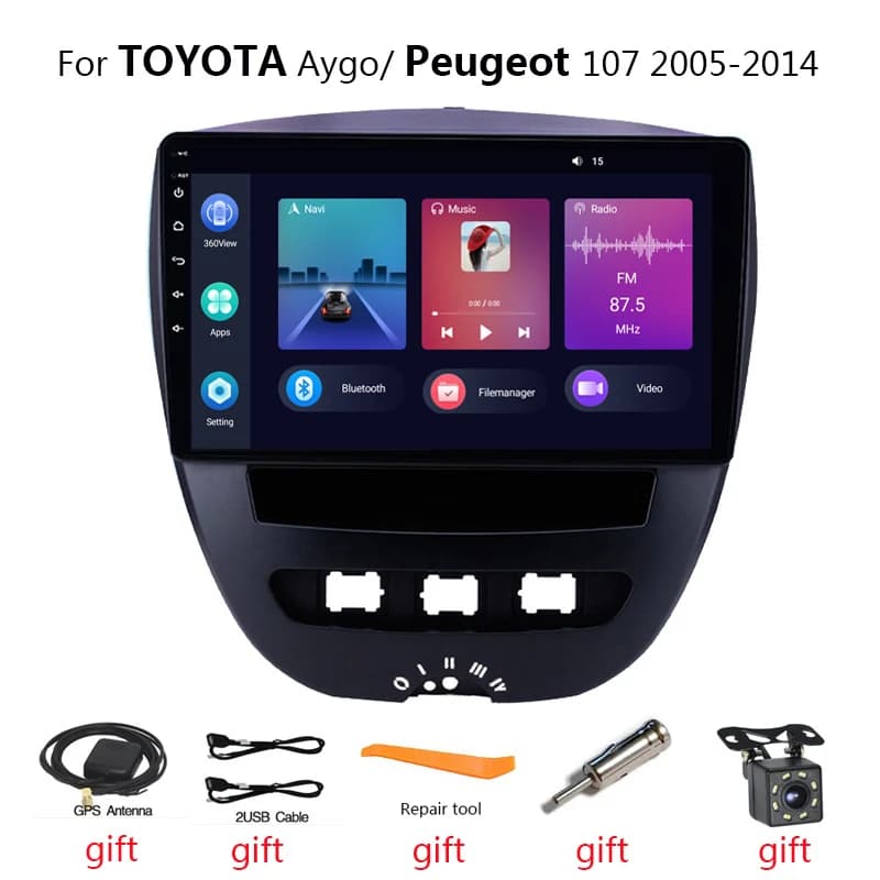 Android Car Multimedia Player Stereo Head Unit per TOYOTA Aygo Citroen C1 Peugeot 107 Auto Radio GPS Audio Player