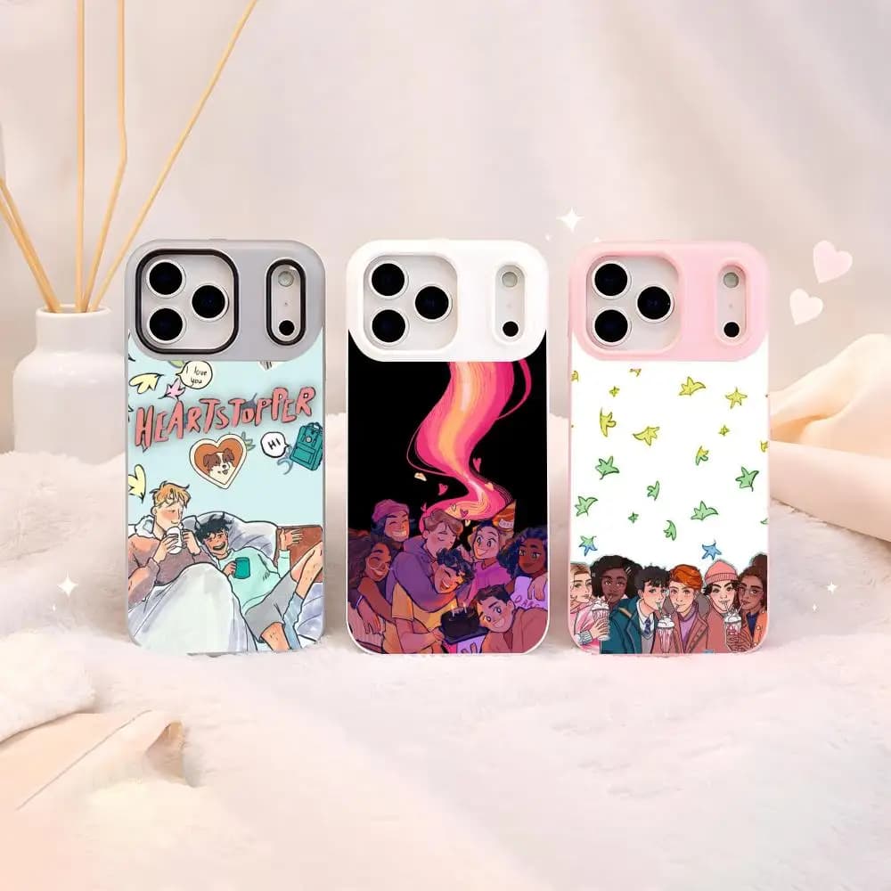 Custodia per telefono serie BL Heartstopper trasparente in gel per iPhone 12-17, morbida in TPU, anti-urto, anti-ingiallimento, ultra sottile e leggera