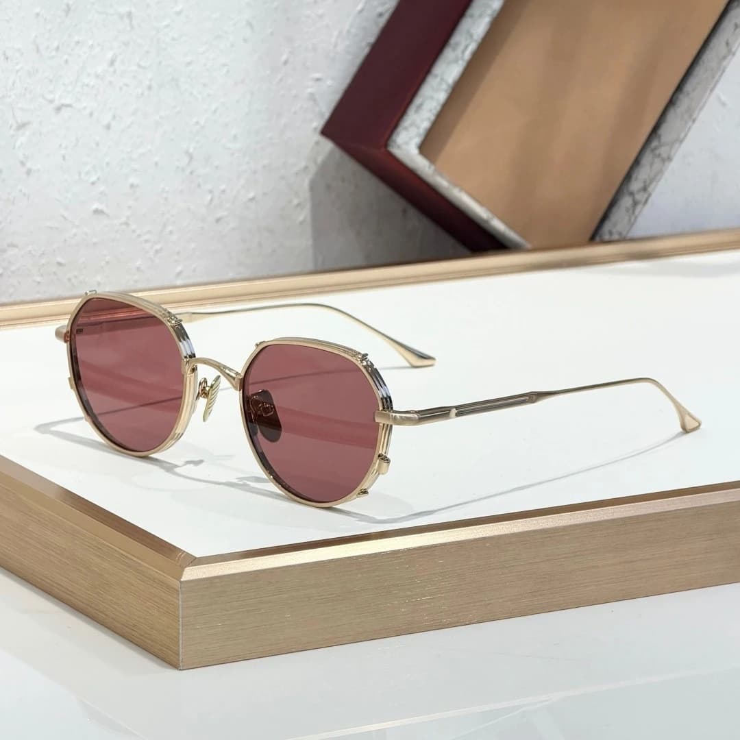 Occhiali da sole in metallo fatti a mano HARTANA, montatura rotonda leggera, lenti antiriflesso, unisex, alla moda e di tendenza