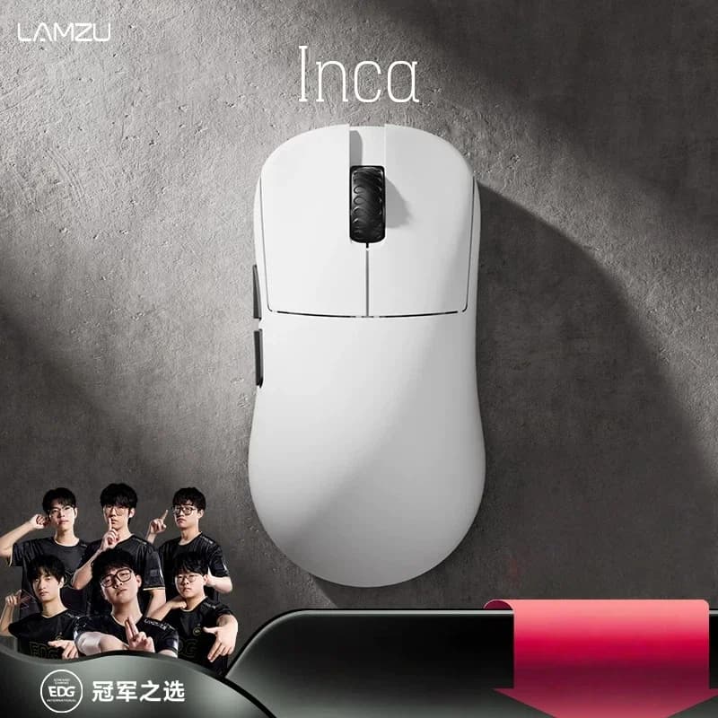 Mouse da gioco wireless Lamzu Inca 40g ultraleggero 8Khz simmetrico High Back Valorant Esports per giocatori competitivi