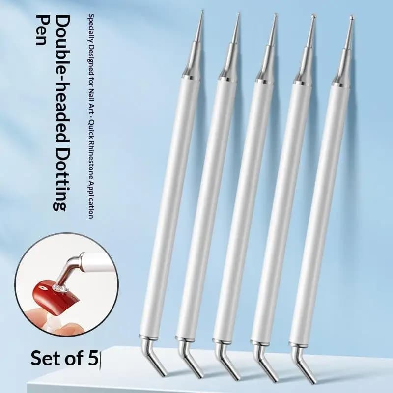 5Pcs Dual-ended Rhinestone Gems Picker Pen Wax Tip Dotting DIY Manicure Nail Art Craft Tools for Beginners